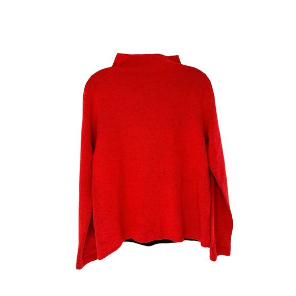 Eileen Fisher Sweater Orange Cozy Soft Basic Wool Reversible Funnel Neck Small‎ - Picture 5 of 11